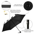 thumbnail image 4 of Minimalist Black and White Stripe Umbrellas for Sun Auto Open Close UV50+ Waterproof 5-Fold Compact Fiberglass Frame, 4 of 6