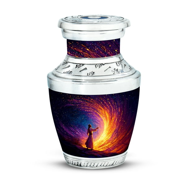 Yatskia Jesus with Colorful Crystal Mini Cremation Keepsake Urns for Human Ashes Adult Male and Female, Small Funeral Burial Urn for Ashes Adult, (Tasty Pack of 1, 3 Inch)
