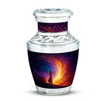 Yatskia Jesus with Colorful Crystal Mini Cremation Keepsake Urns for Human Ashes Adult Male and Female, Small Funeral Burial Urn for Ashes Adult, (Tasty Pack of 1, 3 Inch)