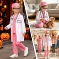thumbnail image 5 of Marendyee Doctor Costume for Girls and Boys Kids Scrubs Nurse outfit With Set including a stethoscope Dress Up Cosplay Halloween Toddler 6T 5-6Years, 5 of 23