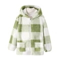 thumbnail image 5 of Mercatoo Flannel Fleece Jacke1 for Girls Plaid Fuzzy Hooded Long Sleeve Kids Winter Coat Zip Up Loose Warm Boys Fall Jacke 1s, 5 of 9