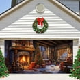 thumbnail image 5 of Christmas Garage Background Cloth Banner with Fireplace – Holiday Door Decoration Mural for Outdoor Indoor Use Available for Xmas Party,A, 5 of 7