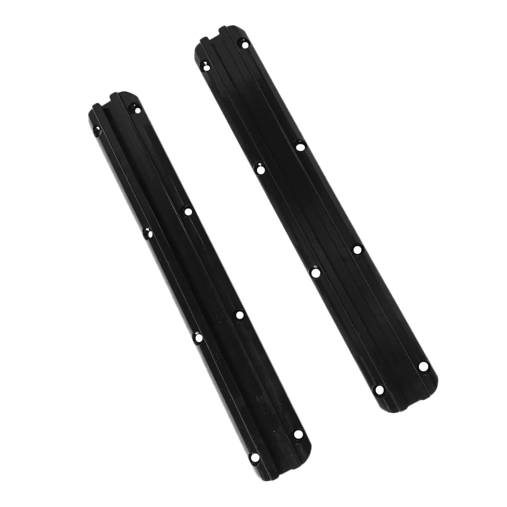 Pair 300mm Kayak Aluminum Slide Track Rails DIY Accessories for Kayak Canoes, Size: 11.8, Black