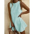 thumbnail image 2 of Fronge Women's Summer Cotton Linen Dress Sleeveless Halter Neck Dresses Casual Beach Sundress 2023, 2 of 3