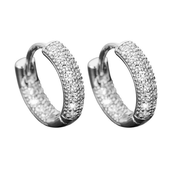 BNNG Minimalist Cubic Zirconia Earrings Square Cubic Zirconia Earrings Women Hoop Diamond Earrings Lightweight Hoop Shiny Zirconia Earrings Jewelry Gifts Statement Cubic Zirconia Earrings