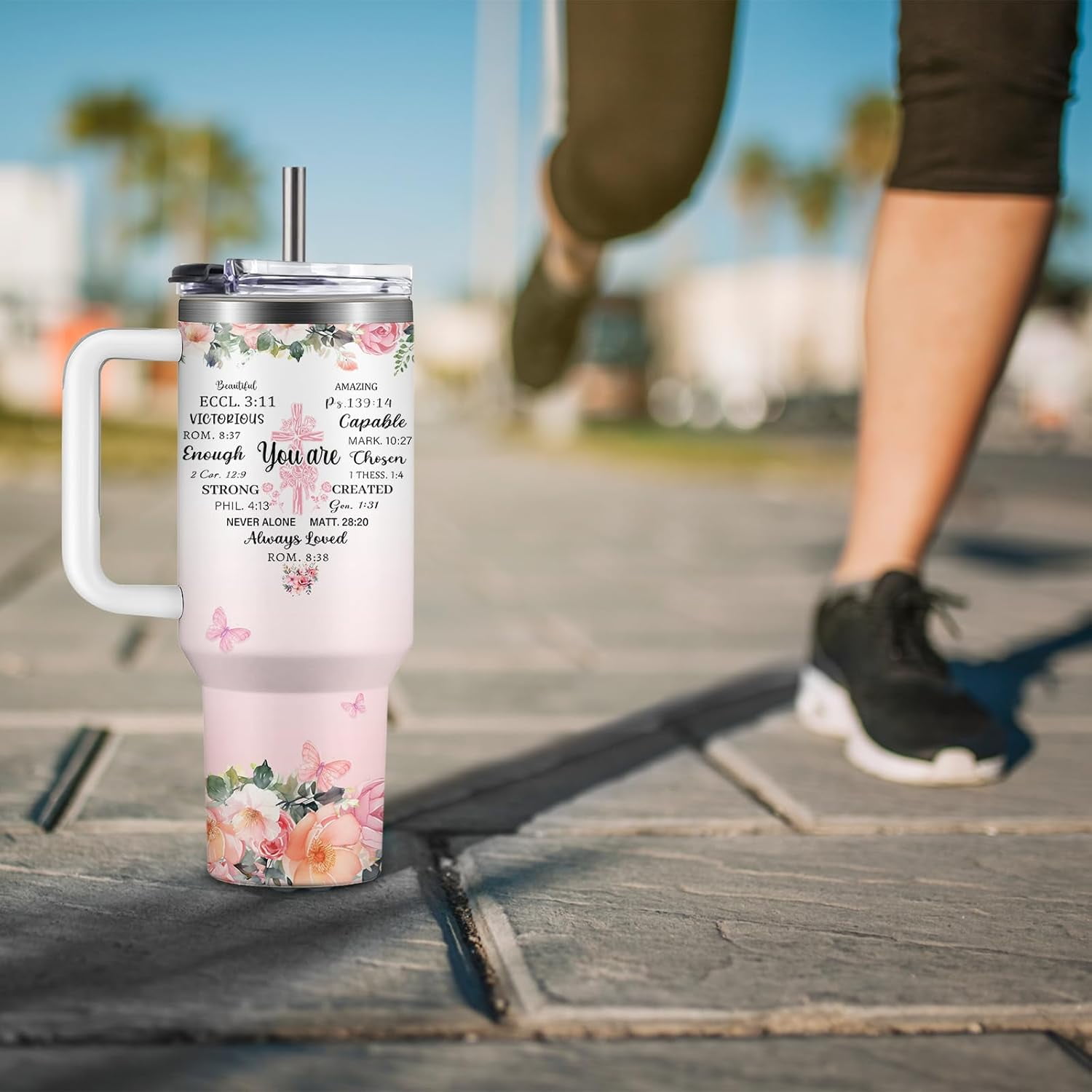 Christian Gifts for Women, 40oz Tumbler with Bible Verse, Christian Tumbler for Women with Straw, Religious Gifts for Womens, Inspirational Birthday Christmas Presents for Her, Mom, Sister
