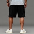 thumbnail image 3 of Zimjoy Men's Corduroy Shorts Loose Elastic Drawstring Bermuda Soft Knee Length Summer Shorts with Large Pockets, Black L, 3 of 5