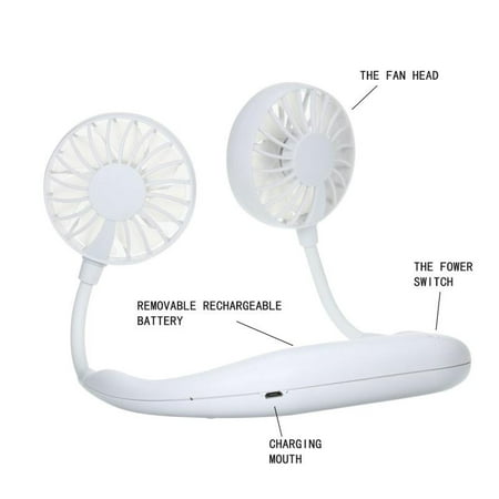 

Portable Neck Fan Hand Free Personal Hanging Neck Sports Fan USB Rechargeable (3 Speed Adjustable) Wearable Cooling Head Fan 360 Degree Free Rotation for Traveling Sports Office Reading