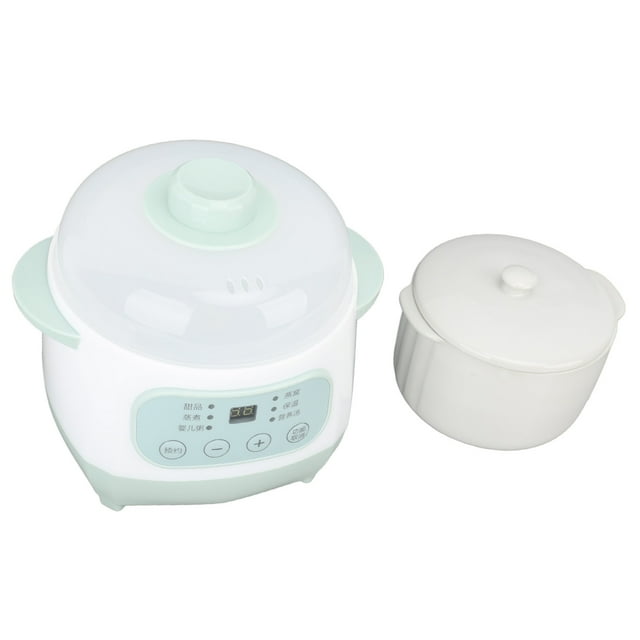 200W 1L Electric Ceramic Slow Cooker Bird'sHerbal Soup Pot, Electric Stewing Pot with Multiple Function Timer for Home