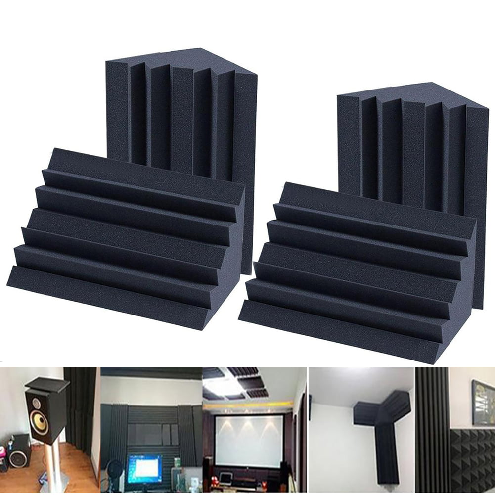 Livecitys Mini Corner Soundproofing Foam Bass Trap Sound Absorbing Acoustic Studio Foam Panels Black Bass trap Soundproof foam for Studio Home or Theater