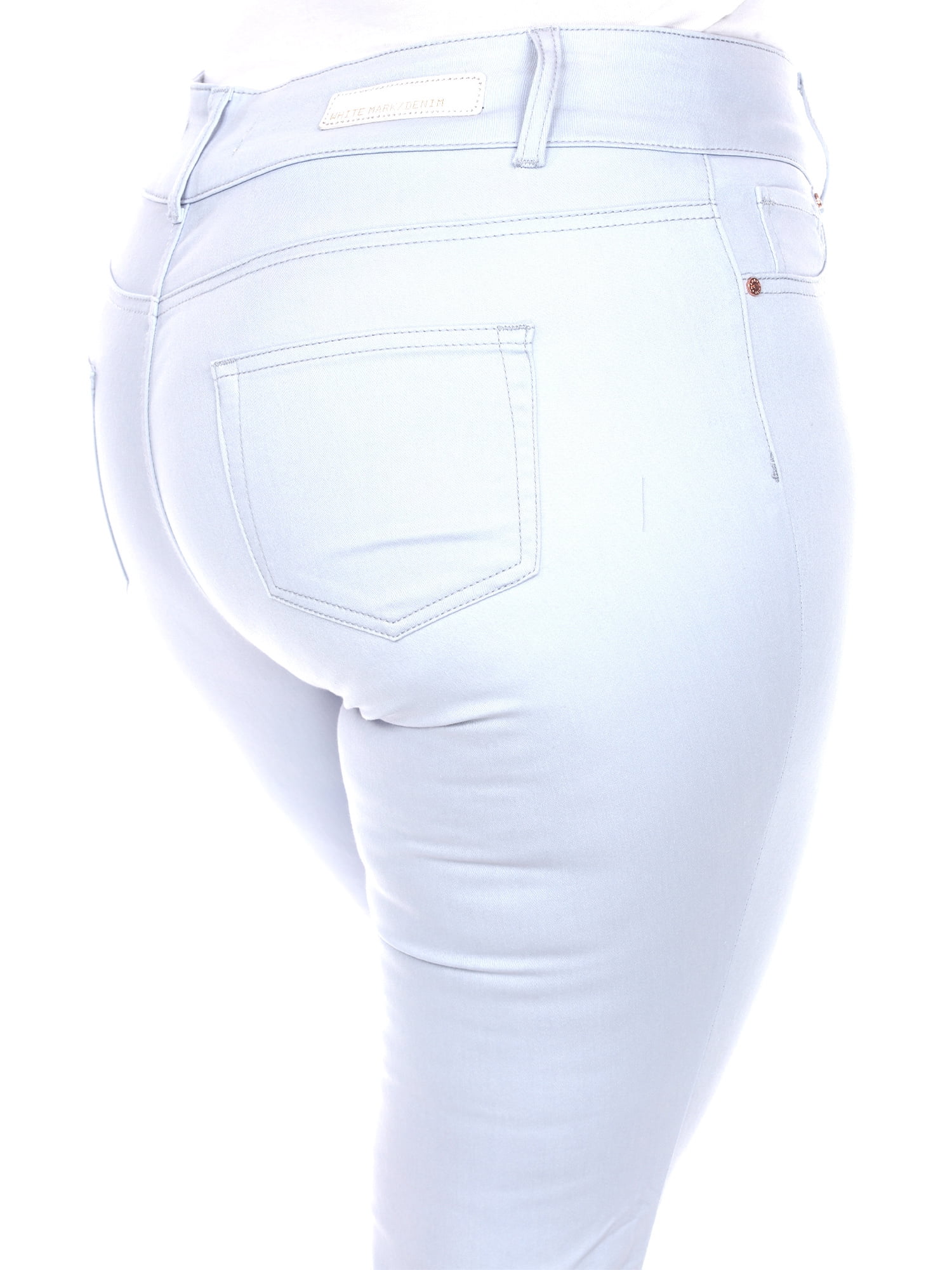 White Mark Women's Plus Size Capri Jeans