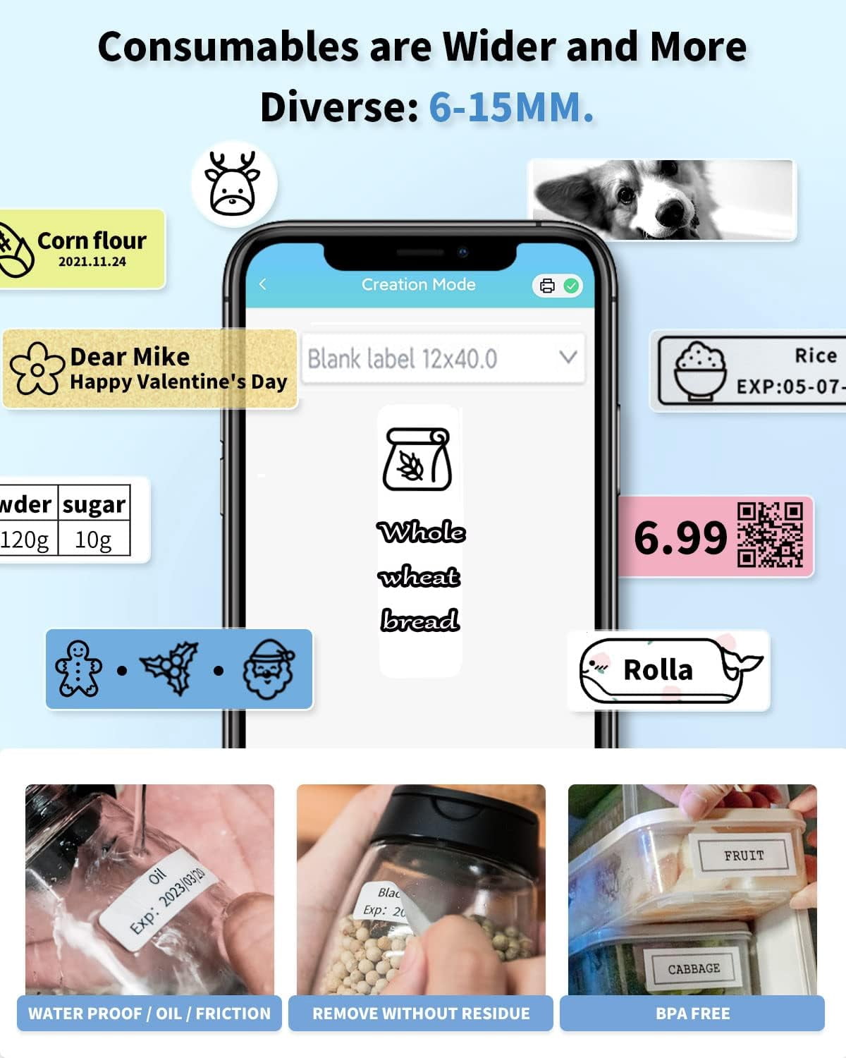 Phomemo Q30S Simplify Labeling with the Bluetooth Mini Label Maker Machine - Perfect for Office, Home, and Organizing - Includes 1 Rolls of Label Tape - Multiple Templates and Easy-to-Use (White)