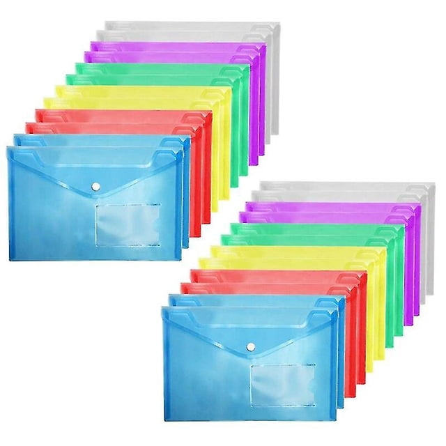 Carpetas de plástico transparente A5 de 24 x 17 cm, bolsas para guardar documentos, carpetas, almacenamiento de papel