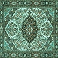 thumbnail image 1 of Ahgly Company Indoor Square Persian Turquoise Blue Traditional Area Rugs, 5' Square, 1 of 4