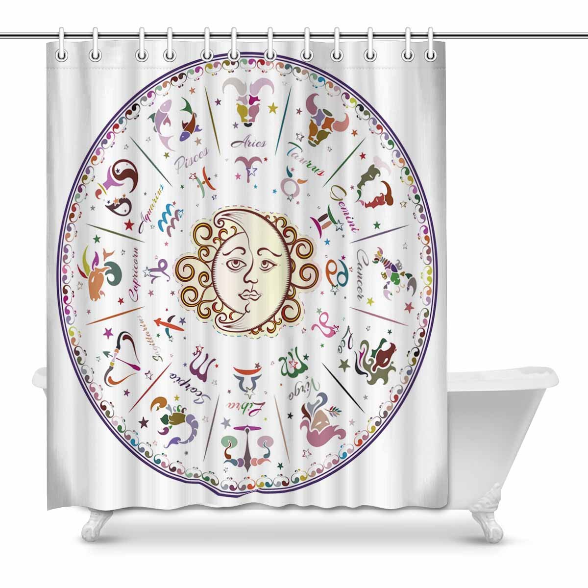 POP Zodiac Signs Horoscope Art Decor Shower Curtain Set 60x72 inch