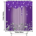 thumbnail image 7 of 4PCS Bling Diamond Shower Curtain Set with Non-Slip Rugs Toilet Lid Cover and Bath Mat Shower Curtain with 12 Hooks Bathroom Sets with Shower Curtain and Rugs and Accessories, 7 of 7