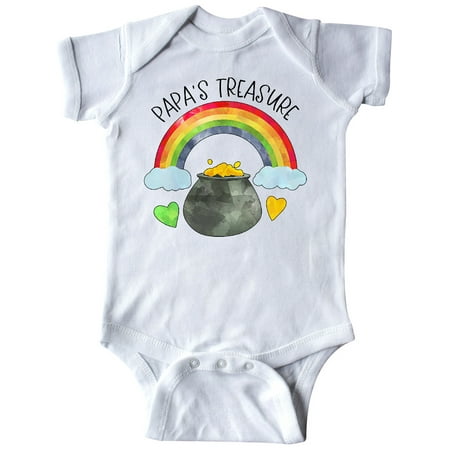 

Inktastic Papa s Treasure St. Patrick s Day Rainbow and Gold Gift Baby Boy or Baby Girl Bodysuit