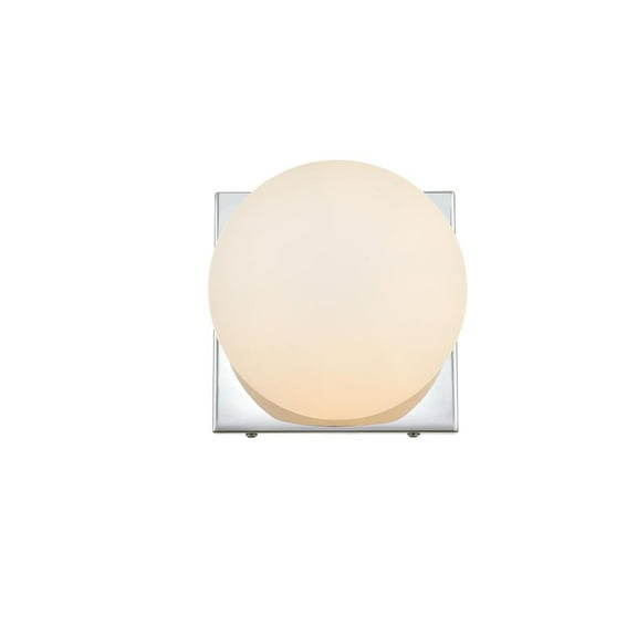 Living District Jaylin 1 light Chrome and frosted white Bath Sconce