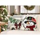 thumbnail image 4 of Juego de 4 fundas de almohada navideñas de 18 x 18 pulgadas, decoraciones navideñas de estilo rústico, muñeco de nieve, Papá Noel, árboles de granja, camión, rayas, decoración navideña gris, funda de, 4 of 8