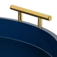 thumbnail image 3 of Kate and Laurel Lipton Modern Round Tray, 15.5" Diameter, Navy Blue And Gold, Decorative Accent Tray for Storage and Display, 3 of 5