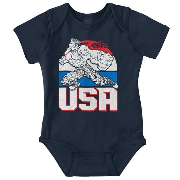 Street Fighter American Guile USA Bodysuit Jumper Boys Infant Baby Brisco Brands 12M