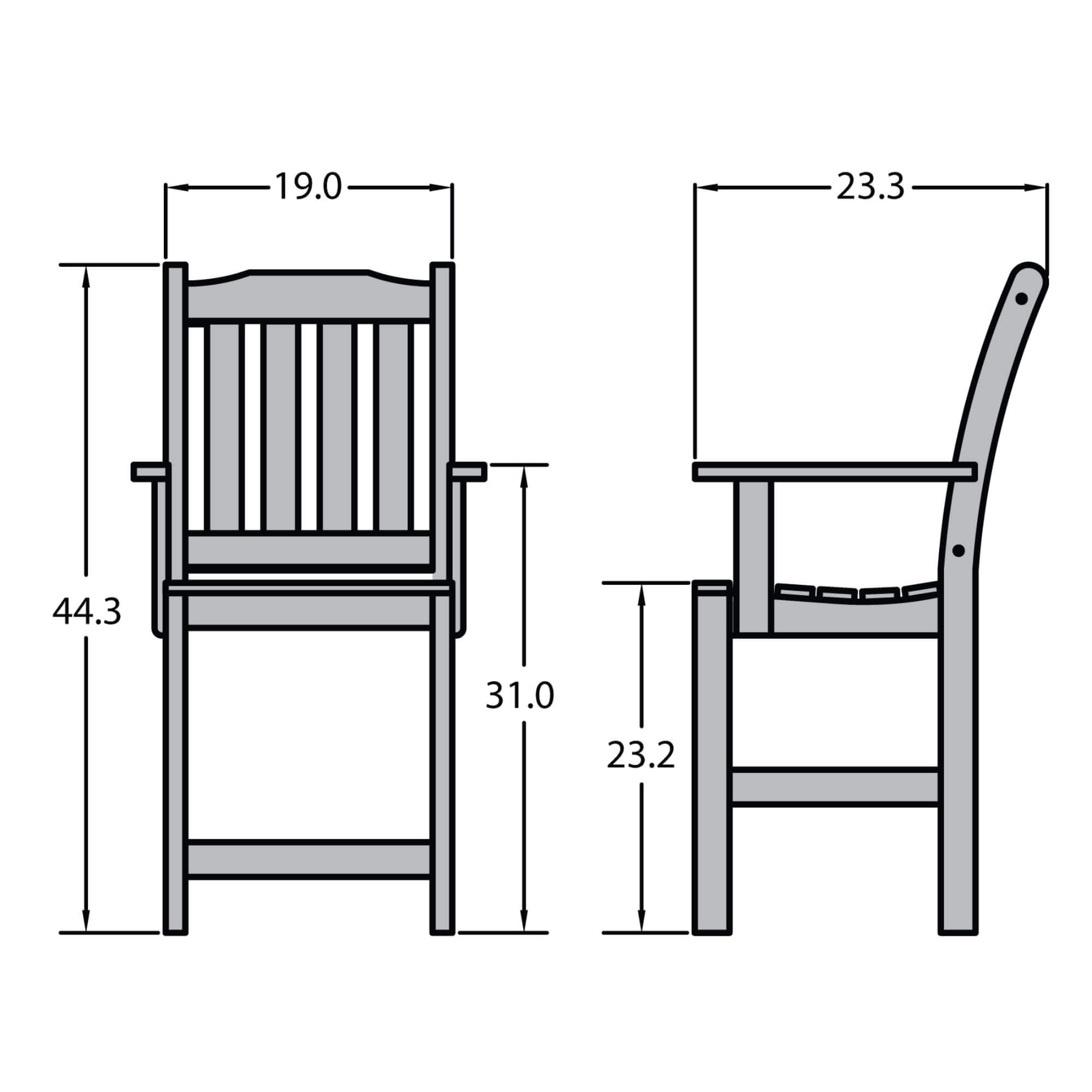 highwood® Eco-Friendly Recycled Plastic Lehigh Counter Armchair