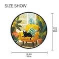 thumbnail image 5 of 36.2 Inch Round Floor Mat Black Cat Lounging Carpet Decor Rug for Living Room Bedroom, 5 of 6