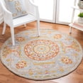 thumbnail image 2 of SAFAVIEH Micro-Loop Lyssa Medallion Area Rug, Green/Grey, 4' x 6', 2 of 9