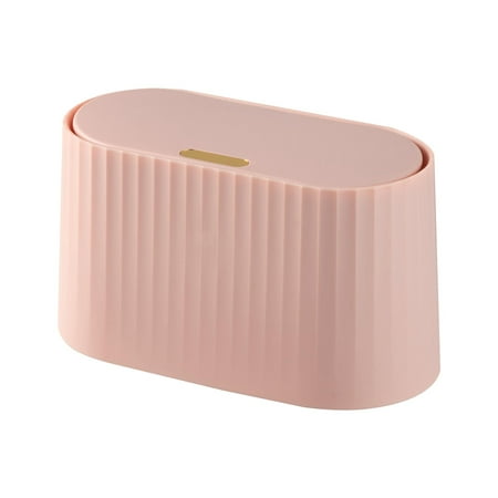 

Desktop Garbage Trash Can Disposal Recycling Container Paper Bin Storage Box for Pink