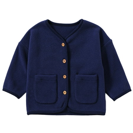 

warm in winter baby s double-sided fleece coat baby s clothes winter clothes going out（blue） 90cm，G44858