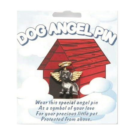 Dog Pin Set - Pewter & Gold-tone Dog Angel Lapel Pin (0.8mm wide)