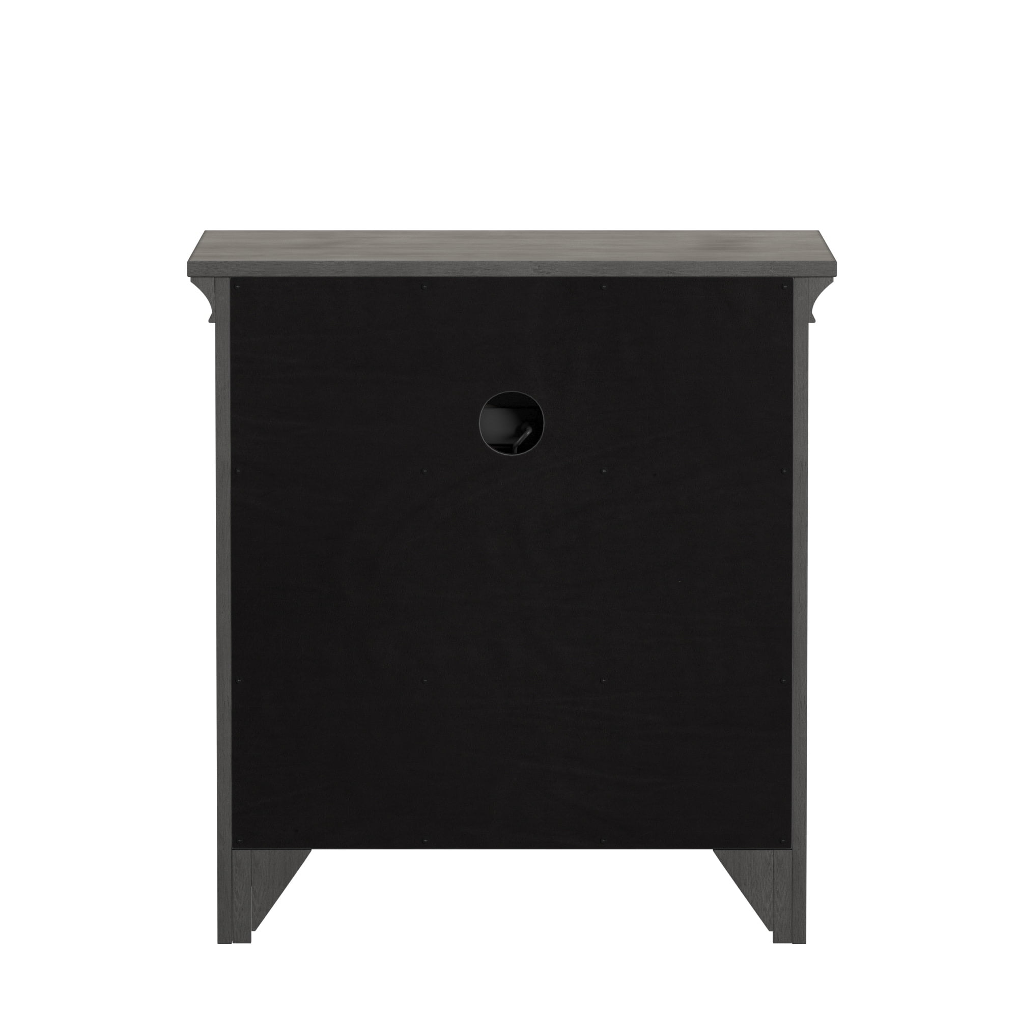 Weston Home Crestler Classic Cupboard Nightstand with 1-Drawer & Charging Station, Antique Grey