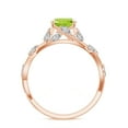 thumbnail image 3 of Vine Art Leaf Style Moissanite Ring Oval Shaped Peridot Engagement Ring in Sterling Silver/ Rose Gold Plated Engraved Promise Wedding Band Ring August Birthstone Jewelry, Ring Size 10, 3 of 8