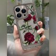 thumbnail image 1 of Rose-colored TPU Shockproof Lens Protective Phone Case Suitable For Iphone 15/14/13/12/11, 1 of 4