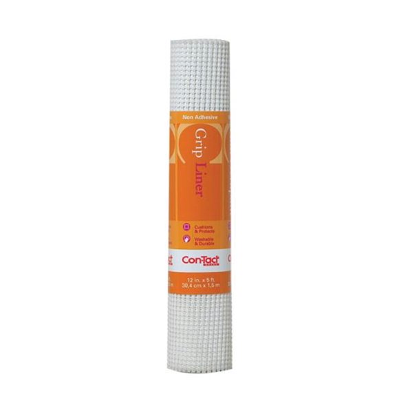Con-Tact Brand 05F-C7Y52-06 Non-Slip Shelf &amp; Drawer Liner  12 in. x 5 ft. - White -