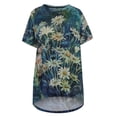 thumbnail image 4 of Blouse à Manches Courtes Grande Taille pour Femmes Mode Été Décontractée Col Rond Manches Courtes Imprimée Hauts Blouse T-shirt Col en V Femmes en Solde, 4 of 8