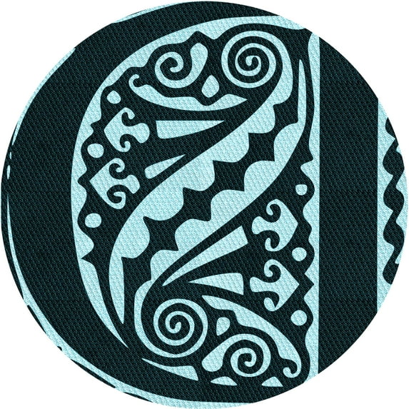 Ahgly Company Machine Washable Indoor Round Transitional Night Black Area Rugs, 3' Round
