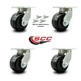 thumbnail image 2 of 6 Inch Extra Heavy Duty Phenolic Swivel Caster Set with Swivel Locks Set of 4, 2 of 2
