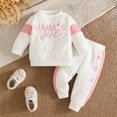 thumbnail image 2 of UAYOTSE Baby Girl Fall Winter Letter Graphic Sweatshirt + Joggers 2Pcs Set Toddler Casual Outfit Size 12-18 Months, 2 of 8
