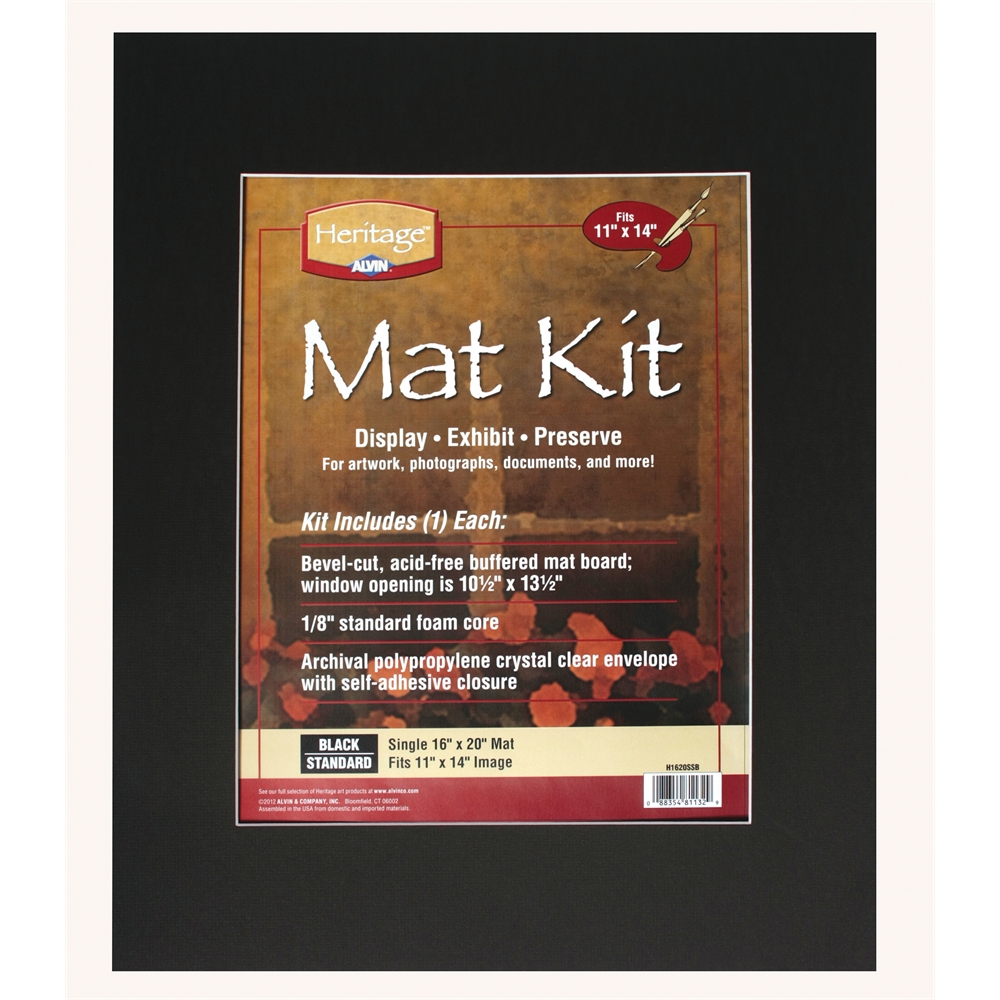 16" x 20" PreCut Single Layer Black Mat Kit