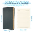 thumbnail image 2 of 6 Ring Binder Cover, 2 Pack A7 Leather Notebook Binder Mini Refillable Loose Leaf Personal Planner with 50 Sheets Line Paper, Green/Brown, 2 of 6