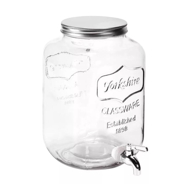 Dispensador de bebidas Vittori vitrolero vidrio Vintage con Tapa 4 Lt Decoracion Hogar Cocina Fiesta