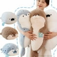 thumbnail image 2 of Hot Kawaii Cartoon Sea Creature Sea Otter Plush Doll Pillow Blue Seal Sea Otter Stuffed Animal Birthday Gift For Boys And Girls, 2 of 10