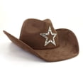 thumbnail image 2 of Cowboy Hat for Women Men Wide Brim Cowgirls Beach Cattleman Western Cowboys Hat, 2 of 6