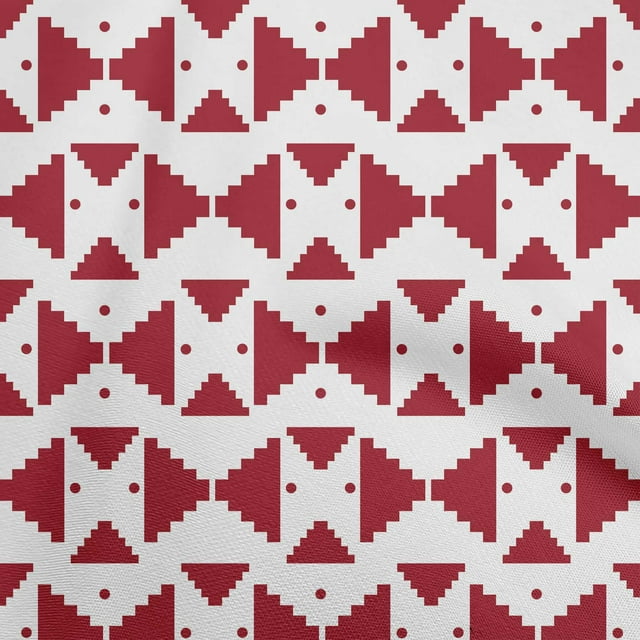 oneOone Viscose Chiffon Maroon Fabric Geometric Craft Projects Decor Fabric Printed By The Yard 42 Inch Wide