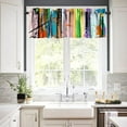 thumbnail image 4 of Abstract Curtains Valances Modern Abstract Art Design Pattern Rainbow Vertical Stripes Curtains Valances for Farm Bedroom Living Room Decor 54"x18", 4 of 5