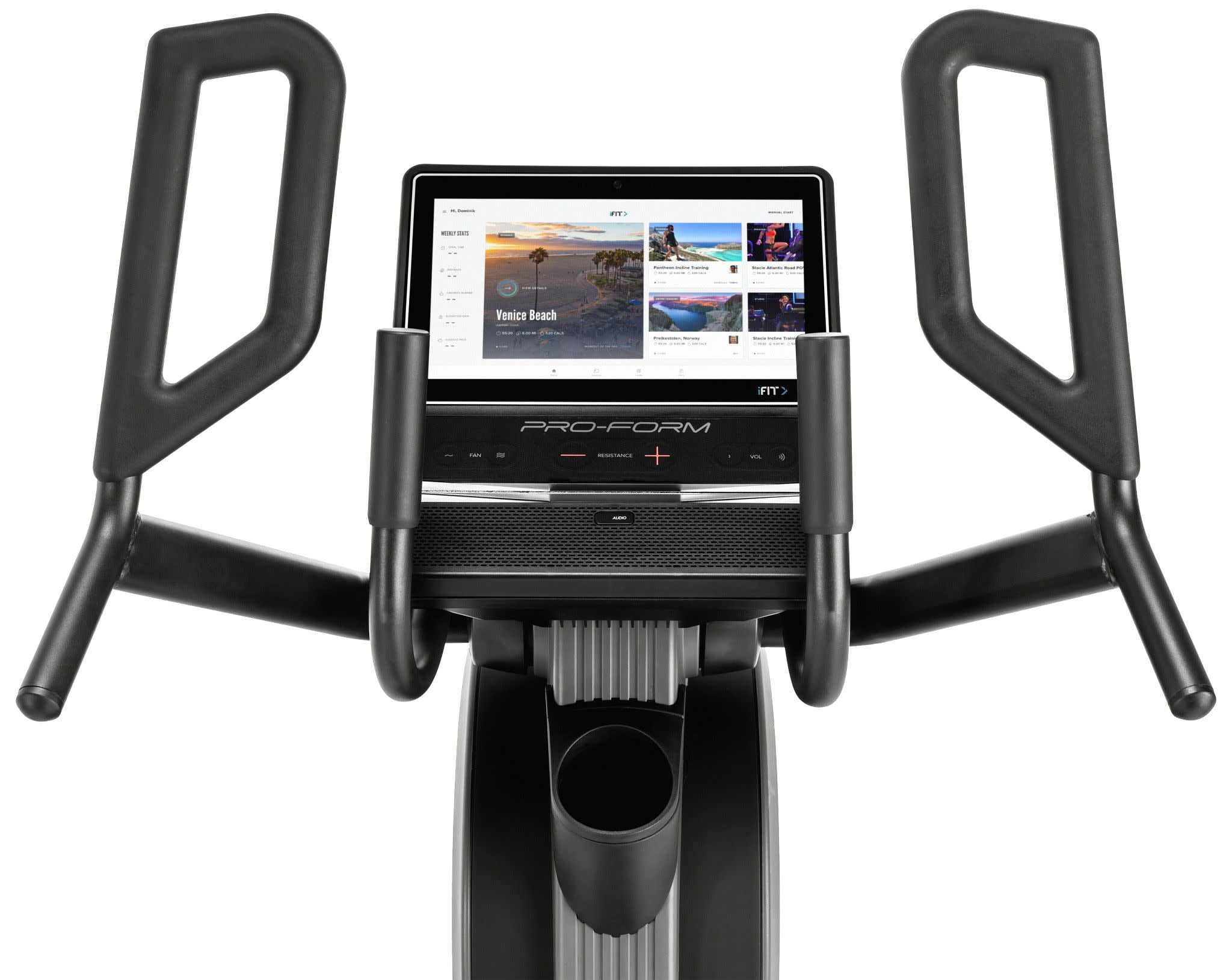 ProForm Pro HIIT H14; Elliptical for Low-Impact Cardio with 14” Tilting Touchscreen