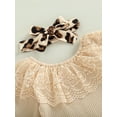 thumbnail image 5 of KOMOO 3pcs Infant Baby Outfit Toddler Long Sleeve Ruffle Ribbed Romper Flare Pants Headband Sets, 5 of 8