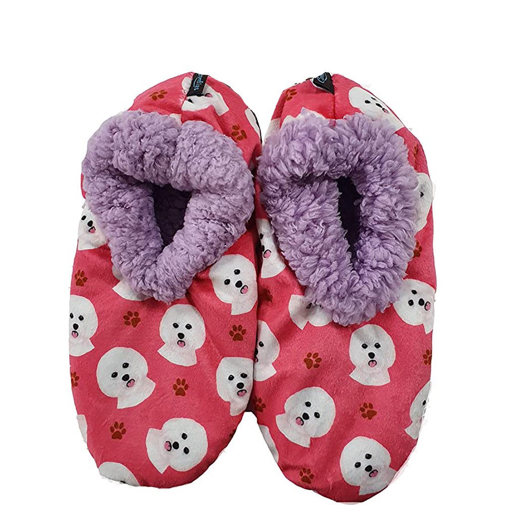 Comfies Comfies Womens Bichon Frise Dog Slippers Sherpa Lined