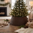 thumbnail image 5 of Woven Basket Christmas Tree Skirt,16 Inch Small Christmas Tree Cover with Farmhouse Design,Rustic Christmas Decorations for Home,1 Pack, 5 of 6